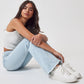 Women's Belted Flare Jeans