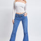 Women's Belted Flare Jeans