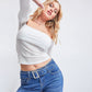 Women's Belted Flare Jeans