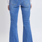 Women's Belted Flare Jeans