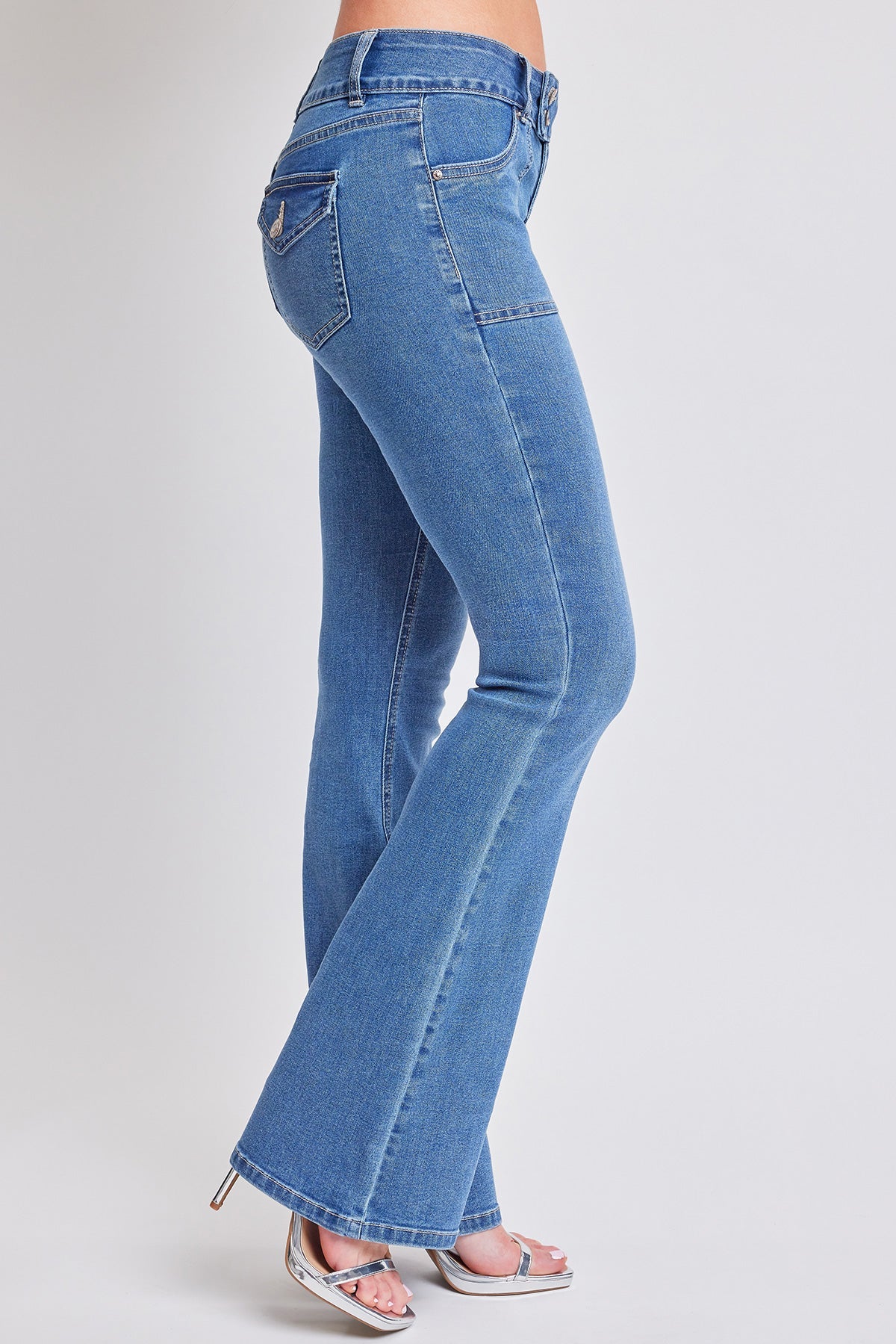 Flare Flap Back Pocket Jeans