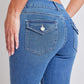 Flare Flap Back Pocket Jeans