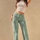 High Rise Straight Leg Cargo Pants