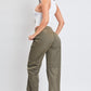 Women's  Nylon Cargo Pants With Bungee Hem
