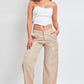 Women's  Nylon Cargo Pants With Bungee Hem