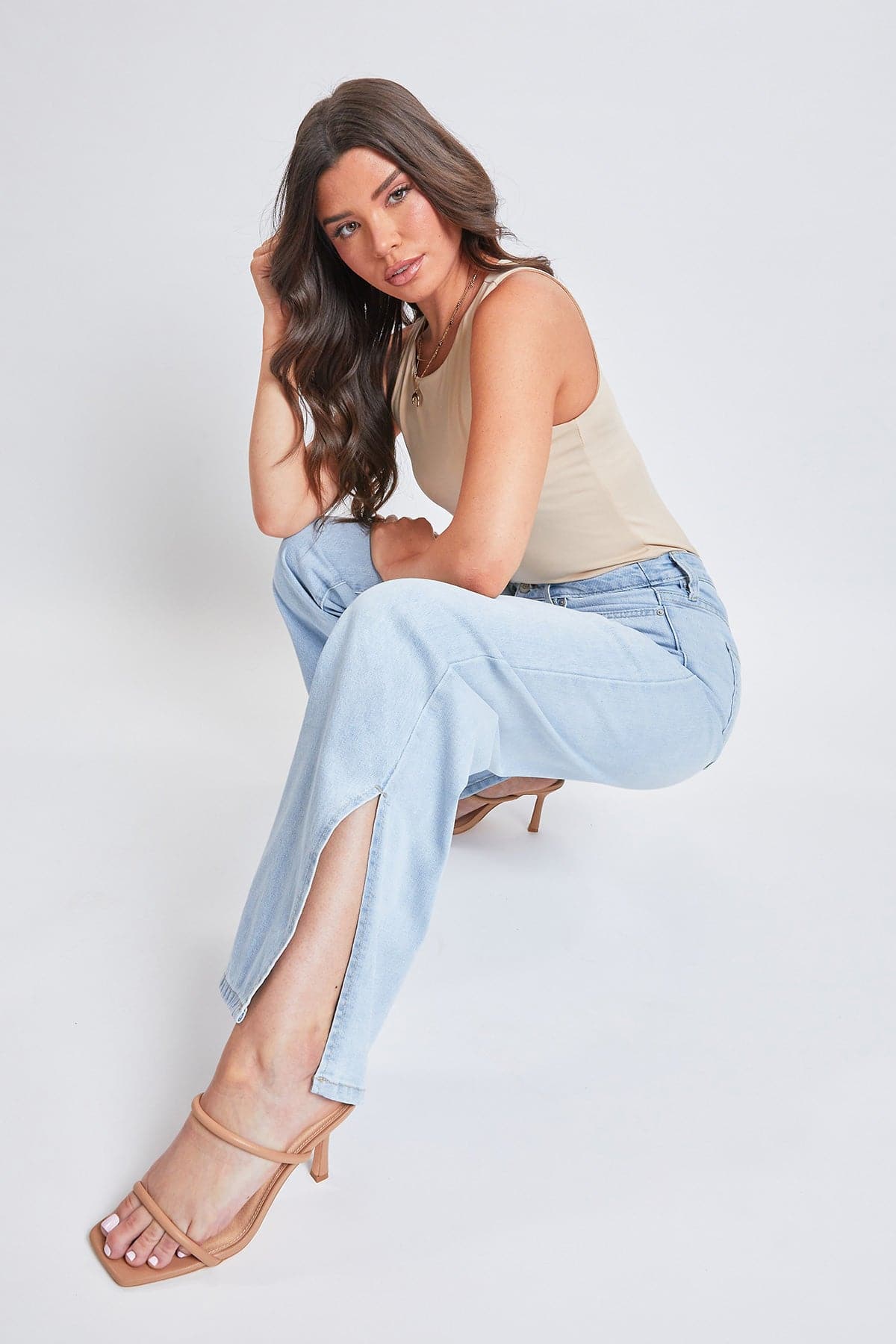 Dream 90s Straight Leg Slit Jeans