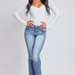 Women's Heavy Stitch Bootcut Jeans with Embroidered Pockets