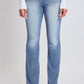 Women's Heavy Stitch Bootcut Jeans with Embroidered Pockets