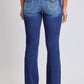 Women's Heavy Stitch Bootcut Jeans with Embroidered Pockets