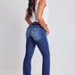 Women's Heavy Stitch Bootcut Jeans with Embroidered Pockets