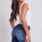 Women's Heavy Stitch Bootcut Jeans with Embroidered Pockets