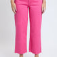 Women's High Rise Cropped Trouser Jeans Wide Leg Fit