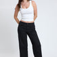 Women's High Rise Cropped Trouser Jeans Wide Leg Fit