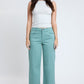 Women's High Rise Cropped Trouser Jeans Wide Leg Fit