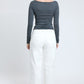Women's High Rise Cropped Trouser Jeans Wide Leg Fit