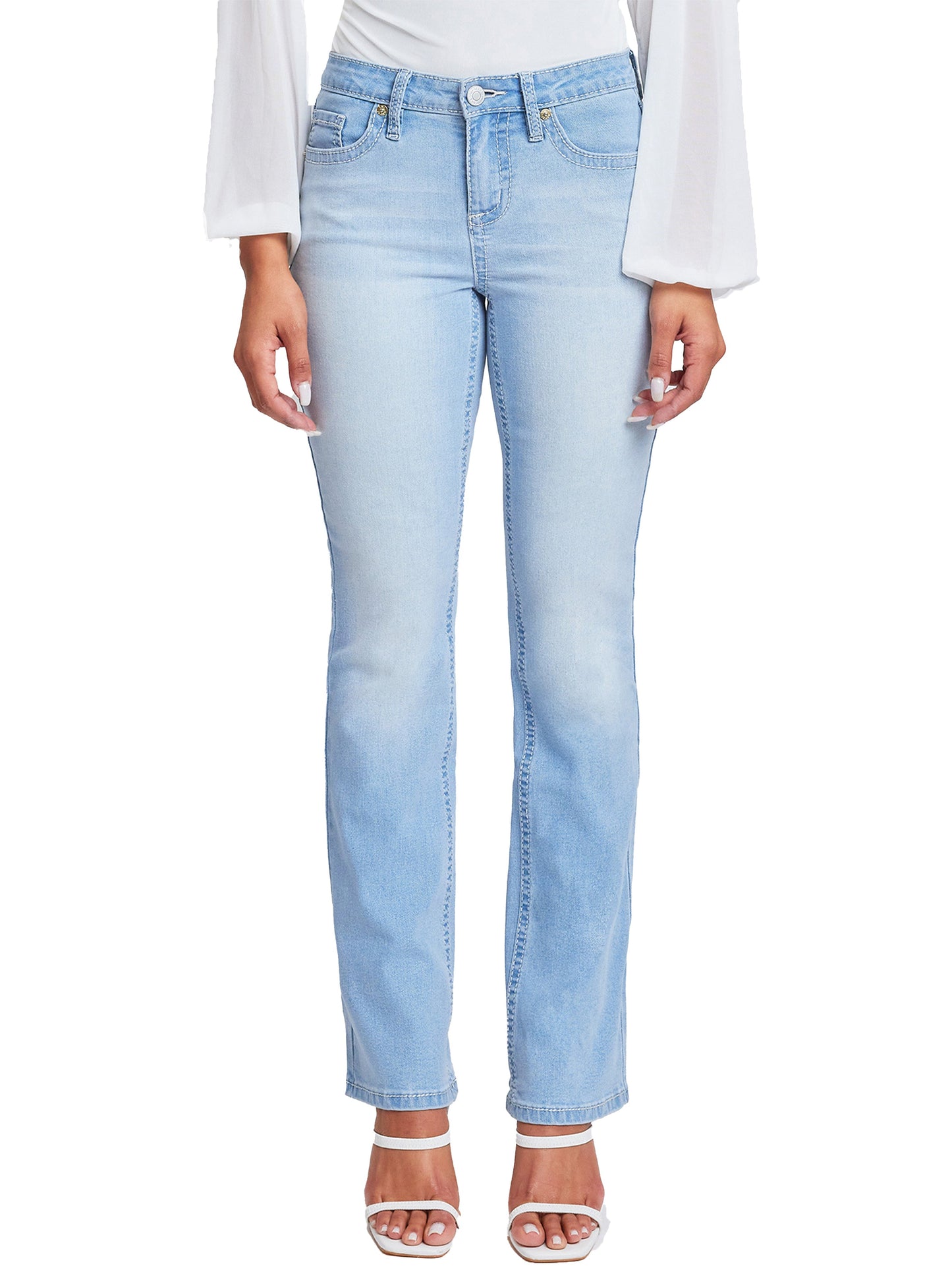Heavy Stitch Mid Rise Bootcut w/ Embroidery