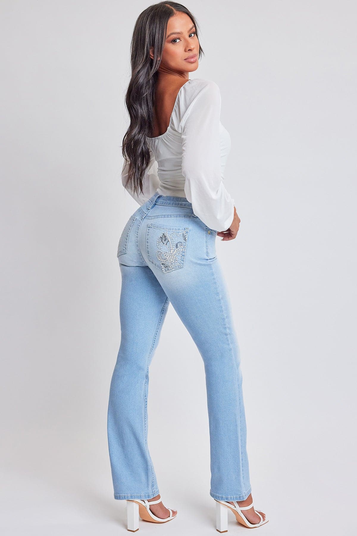 Heavy Stitch Mid Rise Bootcut w/ Embroidery