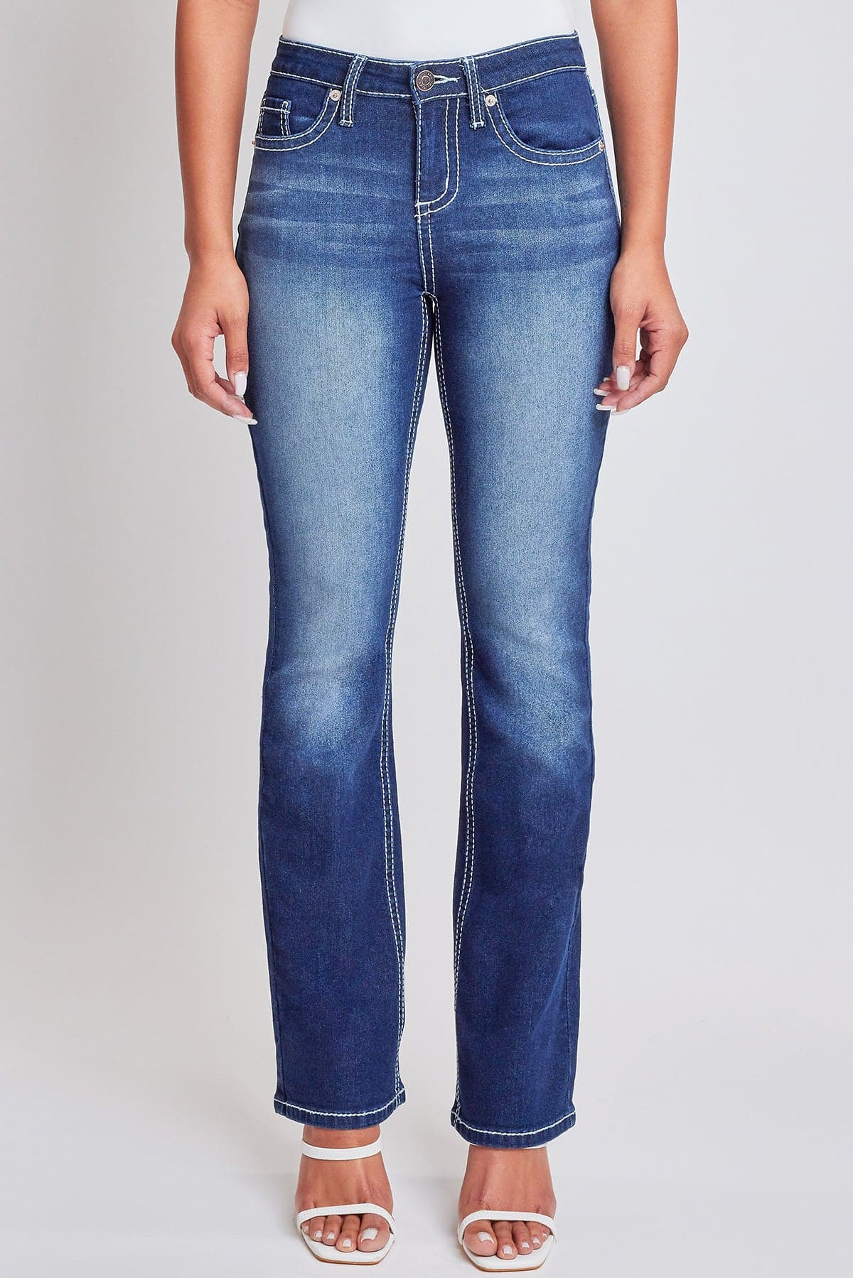 Heavy Stitch Mid Rise Bootcut w/ Embroidery