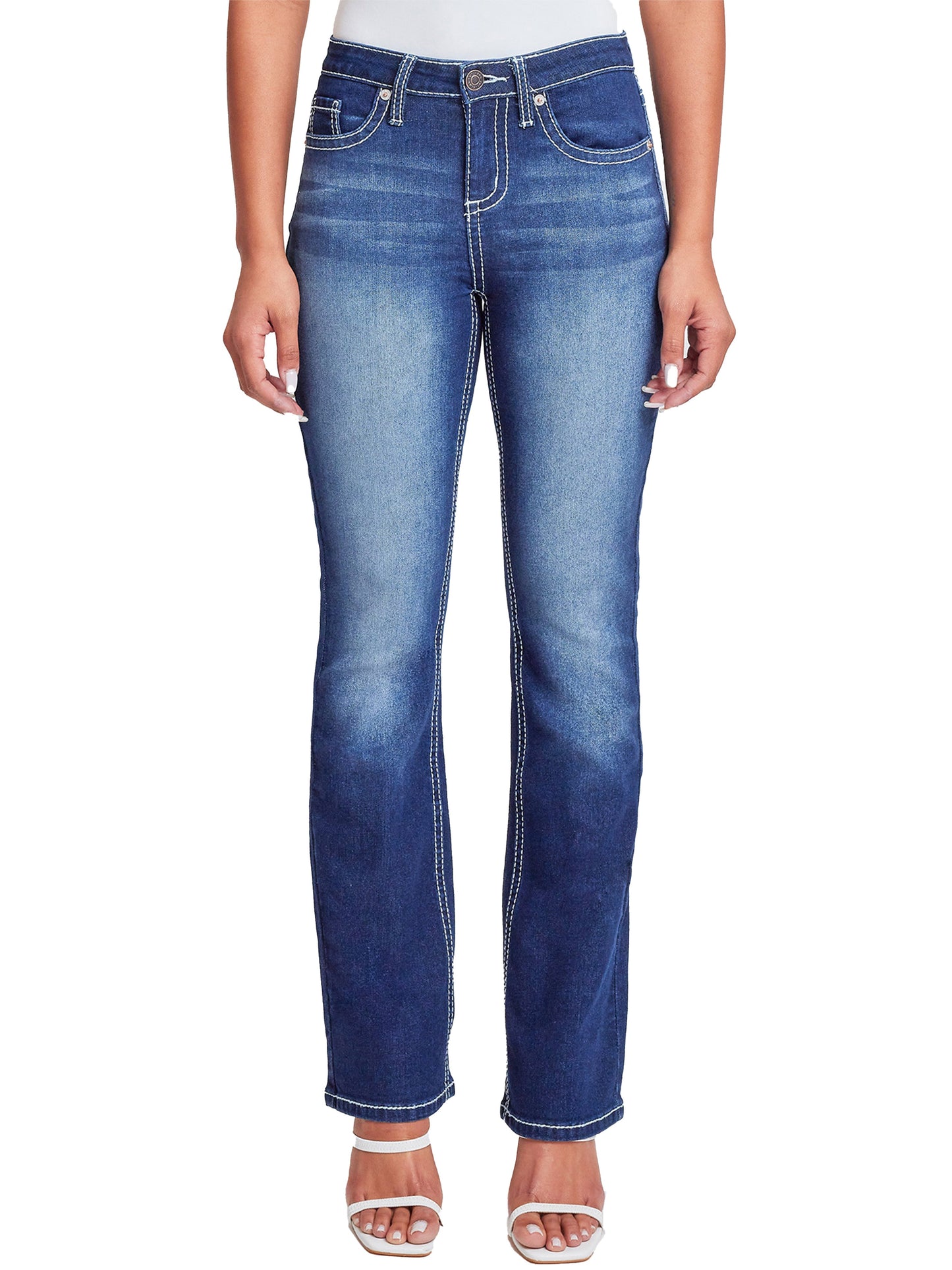 Heavy Stitch Mid Rise Bootcut w/ Embroidery