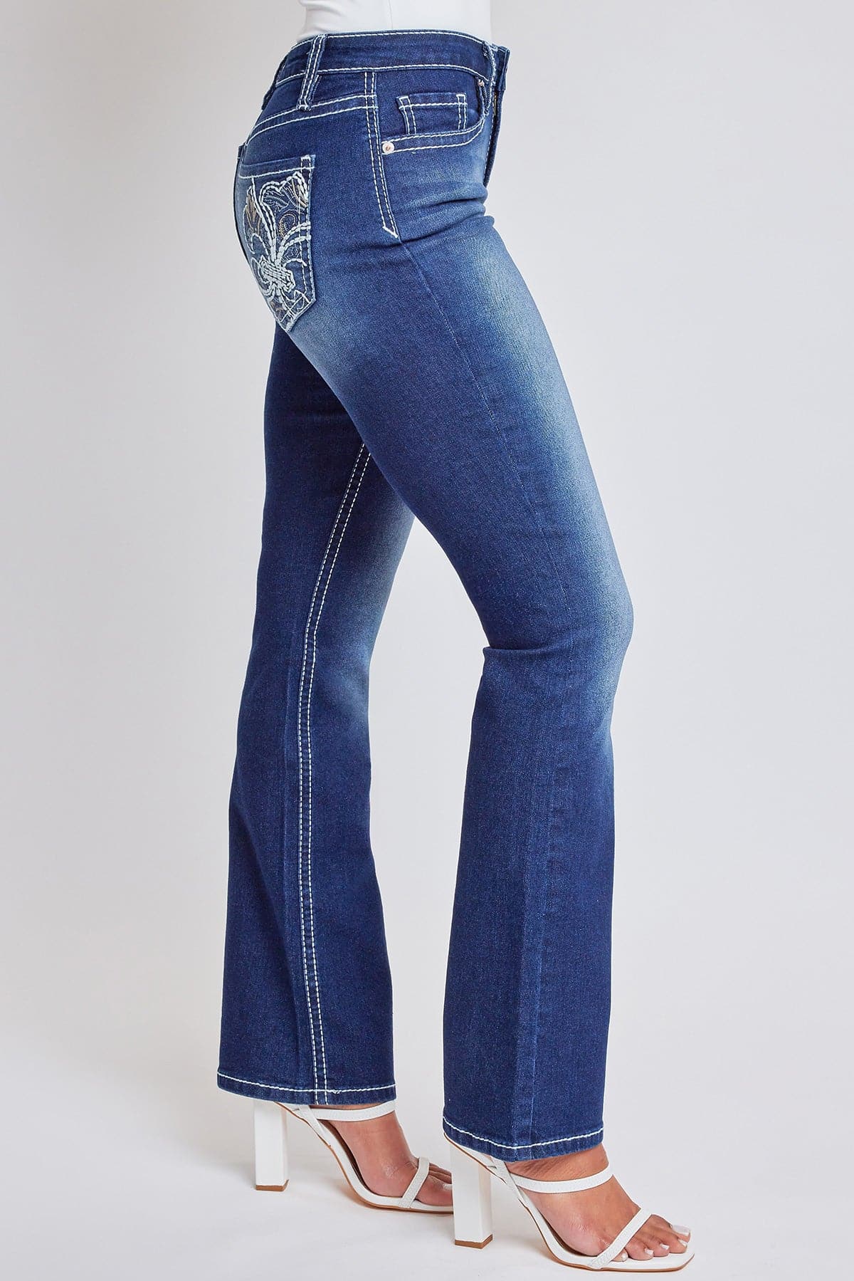 Heavy Stitch Mid Rise Bootcut w/ Embroidery