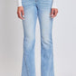Women's Low Rise Fray Hem Flare Jeans