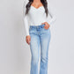 Women's Low Rise Fray Hem Flare Jeans