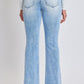Women's Low Rise Fray Hem Flare Jeans