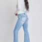 Women's Low Rise Fray Hem Flare Jeans
