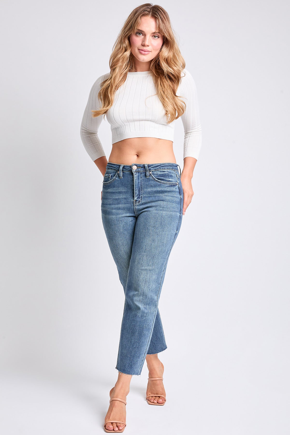 Luxe Cropped Straight Leg Jeans
