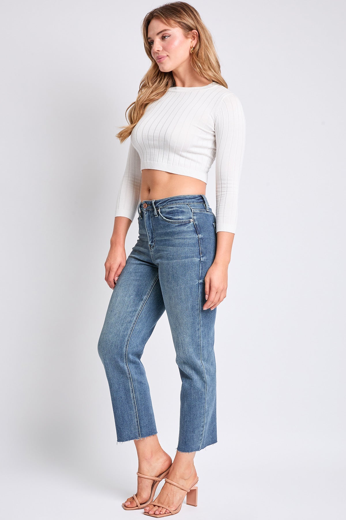 Luxe Cropped Straight Leg Jeans