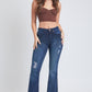 Essential Distressed Flare Jeans-Distressed