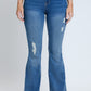 Essential Distressed Flare Jeans-Distressed