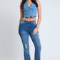 Essential Distressed Flare Jeans-Distressed