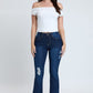 Essential Distressed Flare Jeans-Distressed