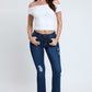 Essential Distressed Flare Jeans-Distressed