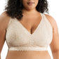 Adriana Curvy and Full Bust Supportive Wire-free Lace Bra  - Bare