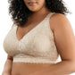 Adriana Curvy and Full Bust Supportive Wire-free Lace Bra  - Bare