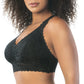 Adriana Curvy and Full Bust Supportive Wire-free Lace Bra  - Black