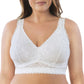 Adriana Curvy and Full Bust Supportive Wire-free Lace Bra  - Pearl white