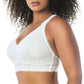 Adriana Curvy and Full Bust Supportive Wire-free Lace Bra  - Pearl white
