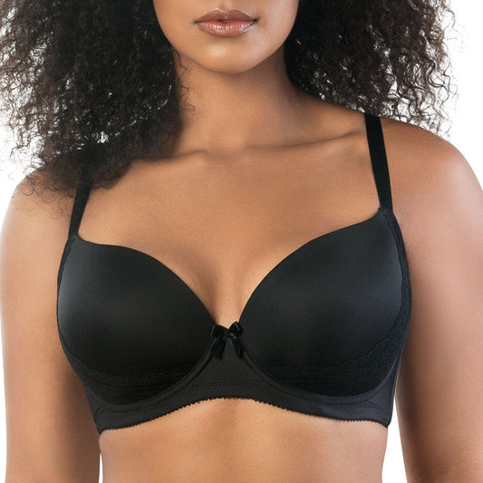 Casey Wired Padded Plunge Seamless T-shirt Bra - Black