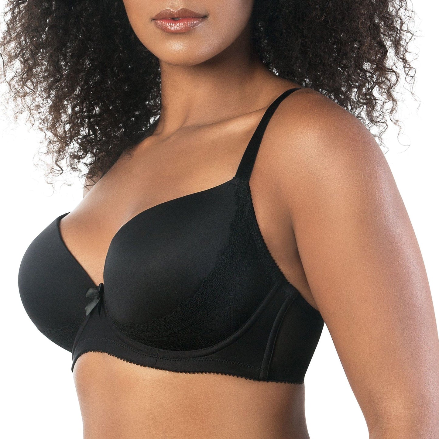 Casey Wired Padded Plunge Seamless T-shirt Bra - Black