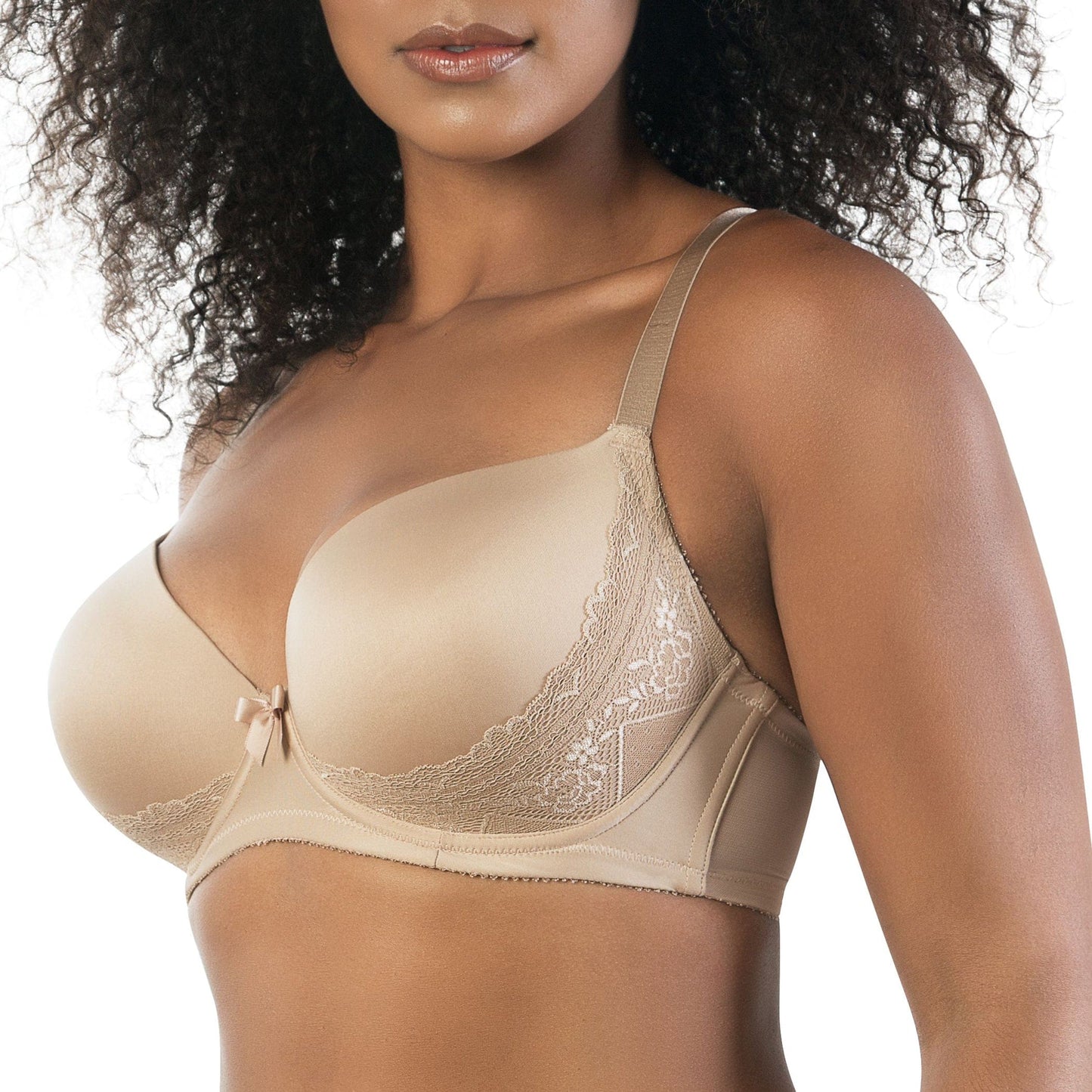 Casey Wired Padded Plunge Seamless T-shirt Bra - E. Nude