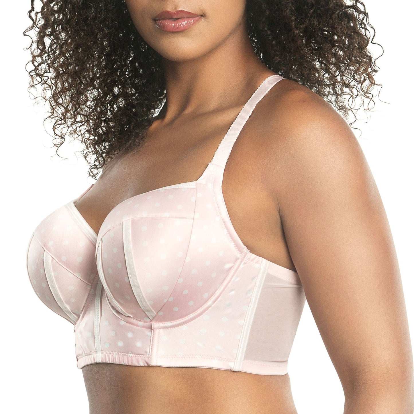 Charlotte Longline Full Bust Padded Bra  - Petal Pink Dot