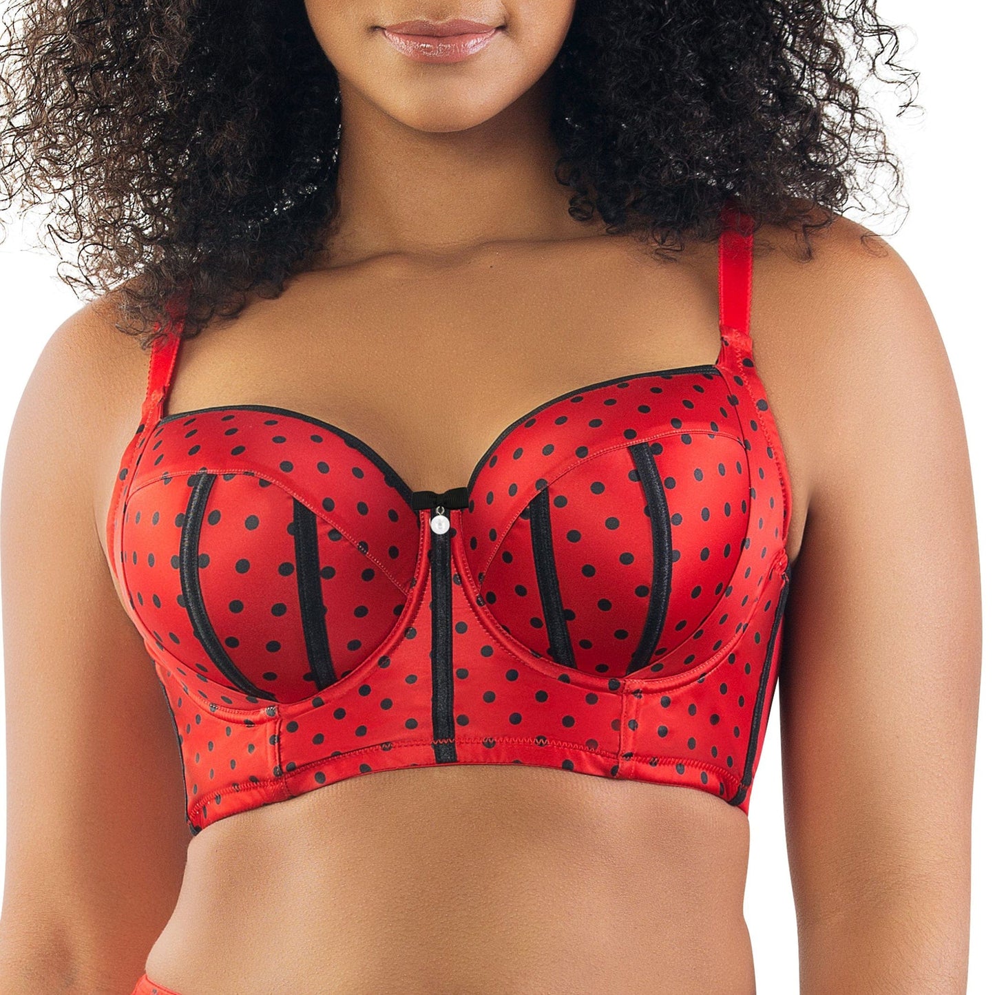 Charlotte Longline Full Bust Padded Bra  - Racing Red Dot