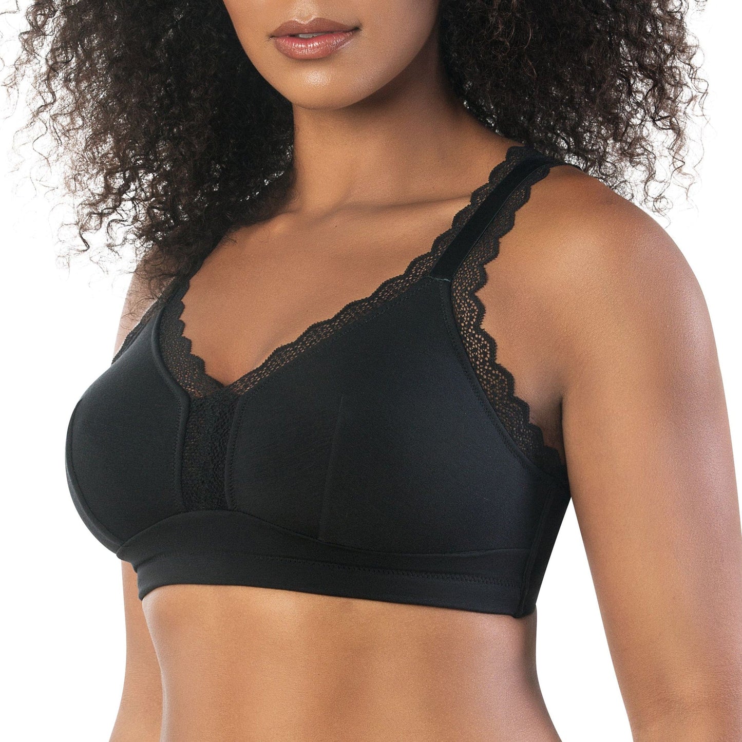 Dalis Full Busted and Curvy Wire Free Bralette  - Black