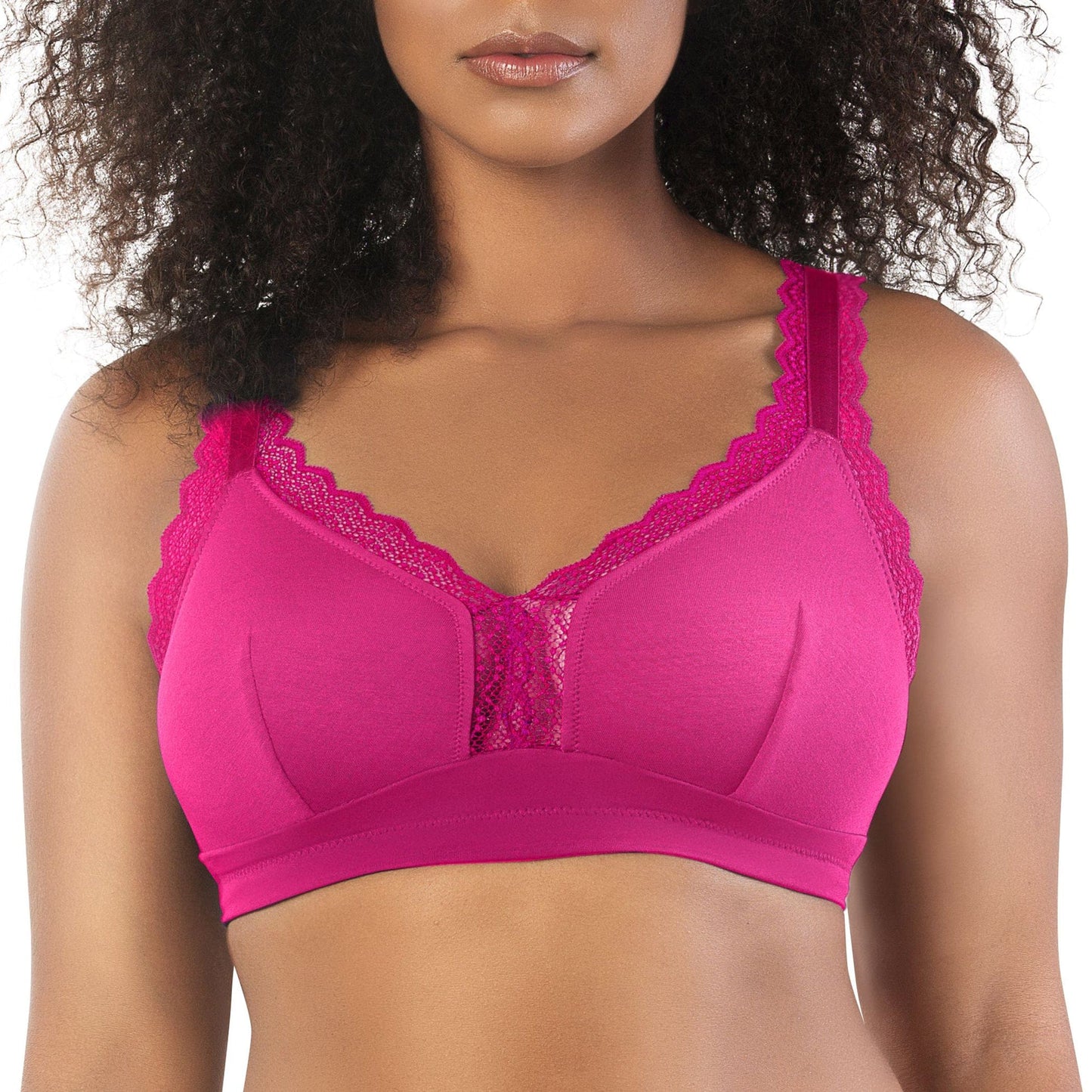 Dalis Full Busted and Curvy Wire Free Bralette  - Bright Pink