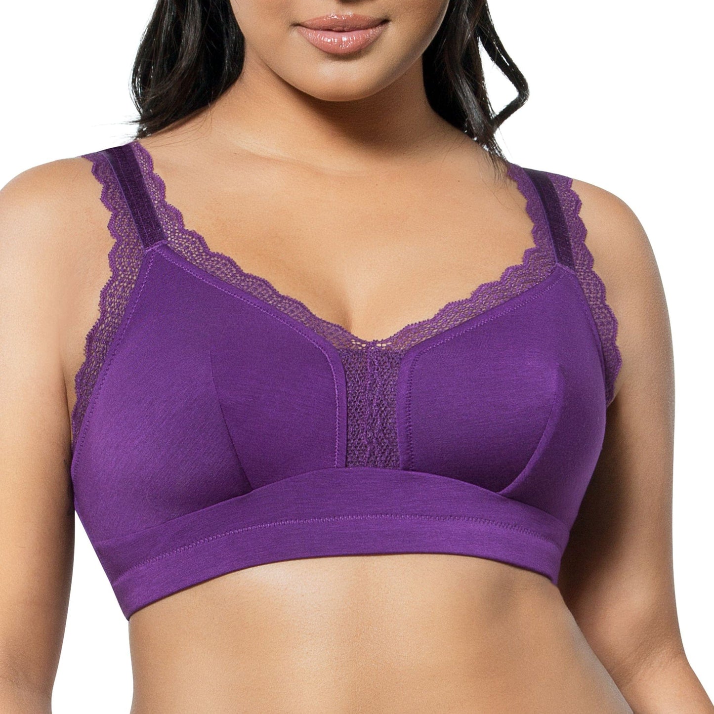 Dalis Full Busted and Curvy Wire Free Bralette  - Amethyst