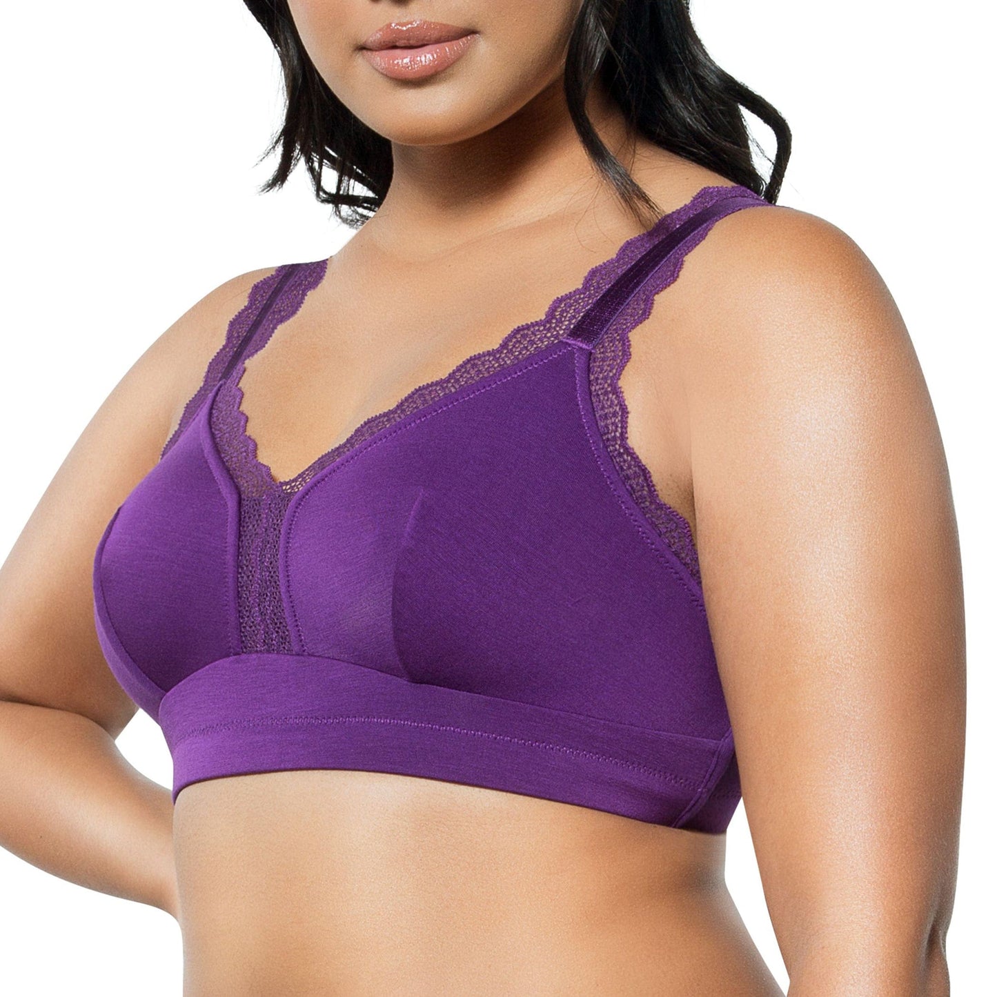 Dalis Full Busted and Curvy Wire Free Bralette  - Amethyst