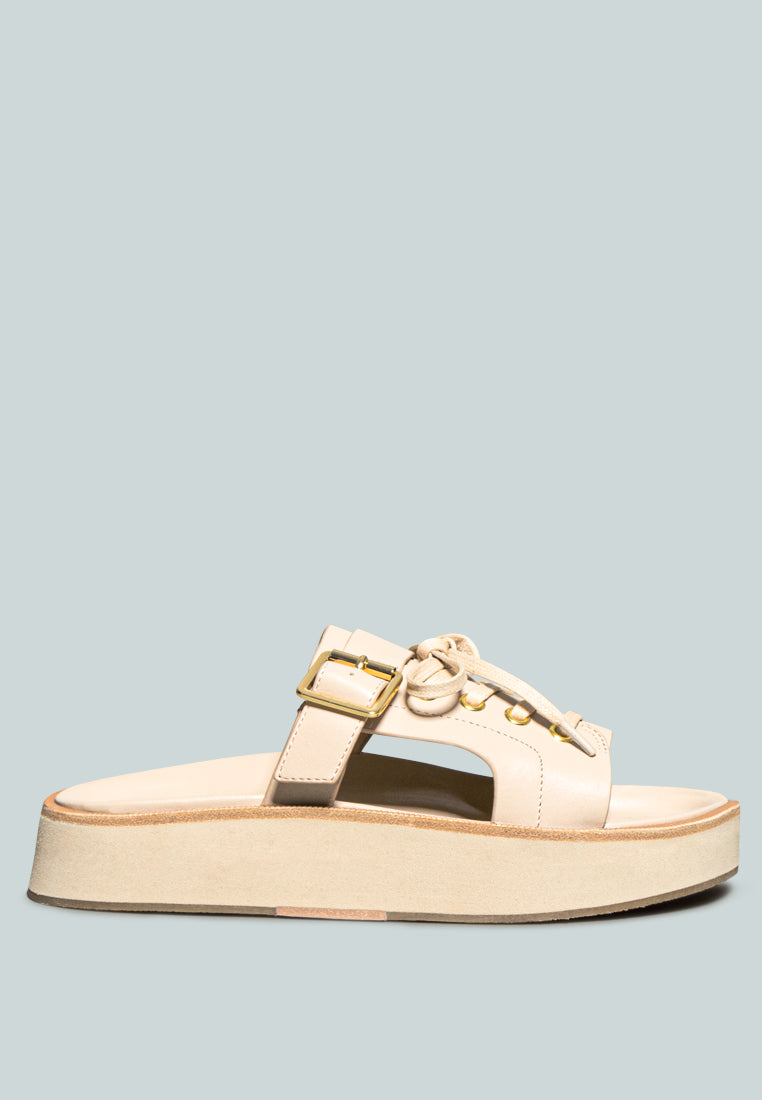 Patton Cut Out Buckled Platform Sandals